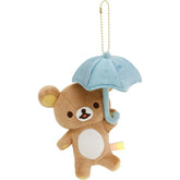 Sanrio Rilakkuma Umbrella Rain then Sunny Plush Keychain